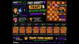 PC Play 2| Free #knight ? 😈♟️#trap for No-Block Option #checkmate Follow #chess #chessgame #chesscom