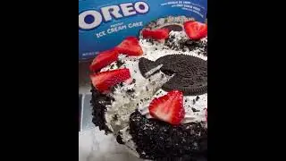 Satisfying oreo strawberry cake😍| oreo biscuit cake