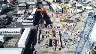 Latest drone footage City Rail Link Maungawhau Station (Mt Eden) construction site