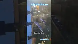 Injection process of a safety goggle part.   www.bjeyewear.com
