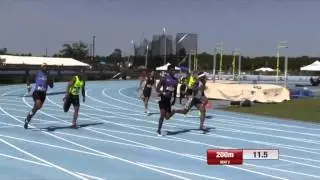 2015 USA Track & Field Nat'l Jr. Olympics - Boys 15-16 200m - Bradley Earl (10th grade) 22.77