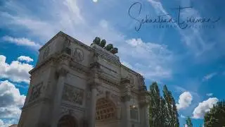 Hyperlapse Siegestor Munich - push out shot