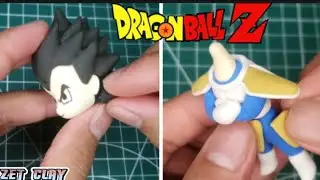 Sculpting Vegeta from Dragon Ball with clay