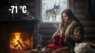 Young Woman Surviving Alone In Frozen Moutains | Life And Cooking At -71&deg;C 