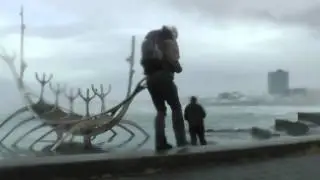 Crazy Wind Storm 70 m/s 150 mph in Reykjavik Iceland