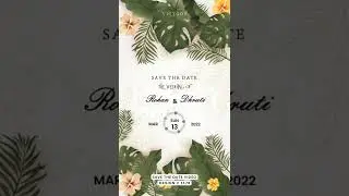 Save the date animated video in floral based theme | Design number: 1178