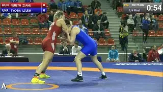 Quarterfinal FW - 75 kg: Zsanett NEMETH (HUN) df. Liudmyla TYCHNA (UKR), 5-0