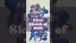 First sketch of 2026 using mixed media #art #markerart #artvideo  #ohuhu