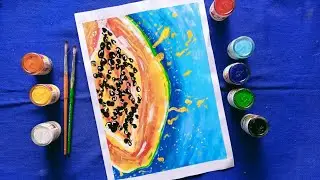 Painting a Papaya / Acrylic painting / TM ARTIST
