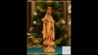 Our Lady of Fatima Statue, Figurine Religious Decoration, Mothers Day Gift, Wooden Religious Gift...