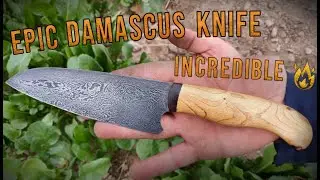 🏆 Forging a DAMASCUS Serbian Chef Knife from SCRAP! 🔥