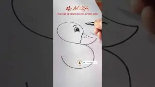 Duck drawing from letter S | Easy Drawing  | My Art Style #shots