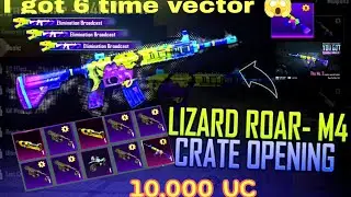Luckiest 😱 Got 6 Vector skins 🫣Lizard Roar Crate opening | New M416 Crate opening | Crate opening