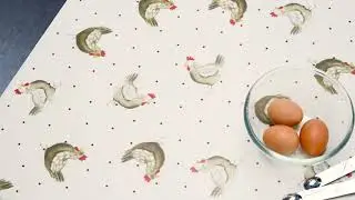 Jolee Tablecloths-Cream and Red Spot Chickens/Hens Oilcloth Matte Wipe Clean Tablecloth