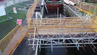 Leeds to Liverpool canal, Dowley Gap, lock gate replacement.