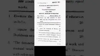 IGNOU MSOE 001 Question Paper | June 2024 Exam  #ignousociology #msoe001 #ignouexam