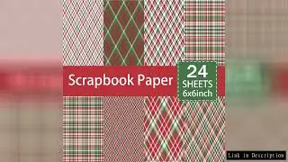 24 Sheets 6 inch Size Christmas Red And Green Striped Plaid Background Vintage Grunge Journal Planni