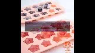 1005005671211035 Silicone Chocolate Mold Jello Ice Cube Trays Non Stick Hearts Stars Sh