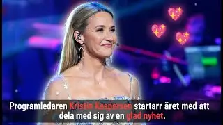 Programledaren Kristin Kaspersen startar &aring;ret med att dela med sig av en glad nyhet