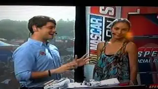 Landon Cassill impersonates Juan Montoya