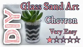 【Chevron】　Basic Glass Sand Art Skill | Pattern | Colored Sand | DIY | Terrarium