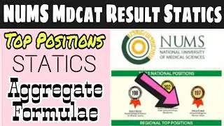 NUMS MDCAT Result 2021 Complete Statistics Analysis/NUMS Toppers List | PMC MDCAT 2021 Aggregate