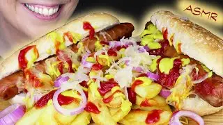 HOT DOGS & FRIES 🌭🍟 | Big Bites | Messy Eating | No Talking | ASMR Mukbang - 먹방 | Real Eating Sounds