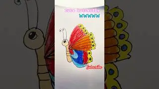 W makes easy BUTTERFLY 🦋 drawing #childart #music #easyartforkids #colorfulsketch #drawing