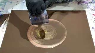 (310) GIANT GOLD CELLS! Straight Pour No Silicone - Acrylic Paint Pouring - Fluid Art