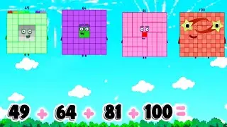 NUMBER BLOCKS FOUR RANDOM SQUARE NUMBER ADDITION | NUMBERBLOCKS ADDITION Kids Tube 