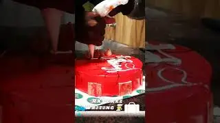 Birthday Cake writing || RKJ WRITING || Red &white ||