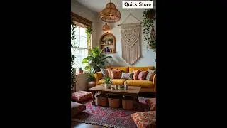 🏡 Boho Living Room Tour | Cozy & Vibrant Home Decor #shorts  #shortsvideo