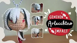 Arlecchino genshin impact crochet  keychain amigurumi Arlecchino genshin crochet Arlecchino