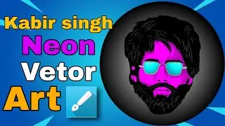 Kabir singh neon vector art 🎨