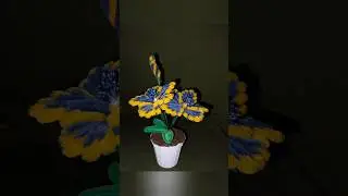 tow color  pipe cleaner flower pot🌼#diy #hand made