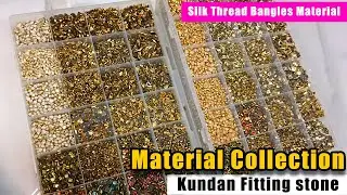 Kundan Fitting stones Material collection | Gold, Silver and pearl stones for Silk Thread Bangles