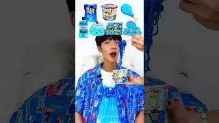 Random Blue Food Mukbang😵🥨🍜🍗 #shorts #cure