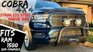 OEM Style Black Stainless Steel Nudge Bar suits RAM 1500 06/2019 Onwards Bull Front Bumper Guard