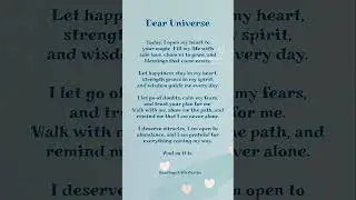 Write a letter to the Universe with me