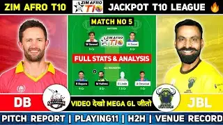 DB vs JBL Dream11 Prediction, DB vs JBL Dream11, DB vs JBL Dream11 Team, Zimbabwe T10 League 2023