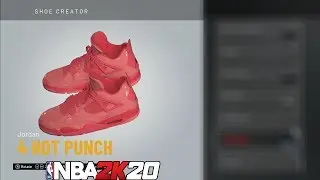 NBA 2K20 Shoe Creator Jordan 4 Hot Punch 🔌🔥👟