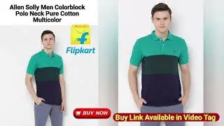 Allen SollyMen Colorblock Polo Neck Pure Cotton Multicolor