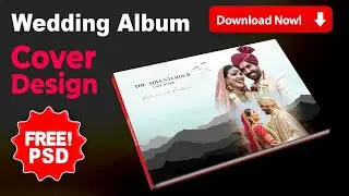 Wedding album cover design | #weddingalbum #coverdesign #albumdesign #freepsd