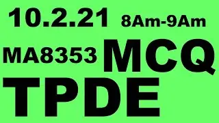 TPDE mcq  | MA8353 MCQ QUESTIONS | M3 MCQ | tpde mcq questions and answers | CHORME TECH