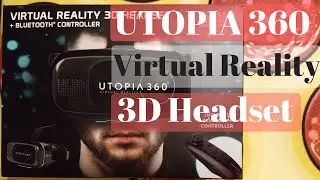 NEW Utopia 360 Virtual Reality 3D Headset With Bluetooth Remote