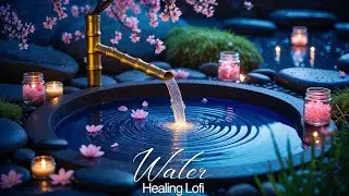 Healing Water & Soft Piano LIVE 24/7 🌸 Calm Zen Garden for Deep Sleep & Stress Relief