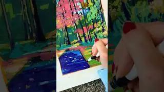 🌷🌸🌻#acrylicscenery #landscapeart #painting #naturelandscape #landscapepainting
