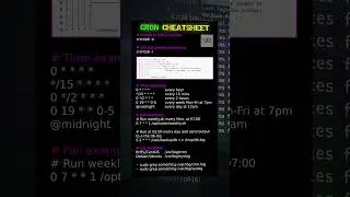 cron cheatsheet #linux