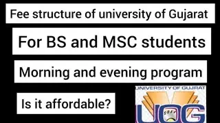 Fee Schedule of UOG for BS and MSC | Fee structure for morning an evening programs |