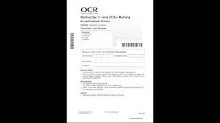 2025 OCR A LEVEL Computer Science Paper 1 & 2 QUESTION PAPERS AND MARK SCHEMES
